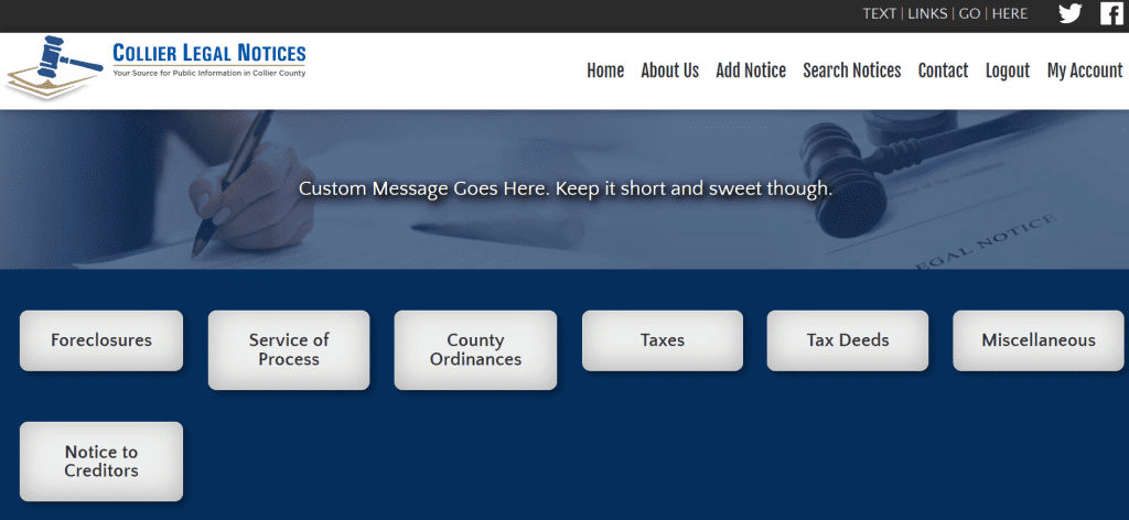 Phase I of Collier Legal Notices Website is Expected to Launch in the Second Quarter of 2023