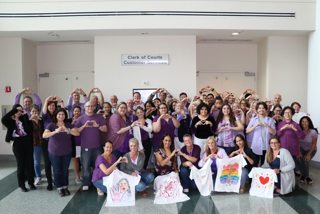 Displaying The Shelter’s “Clothesline Project” this October in honor of Domestic Violence Awareness Month