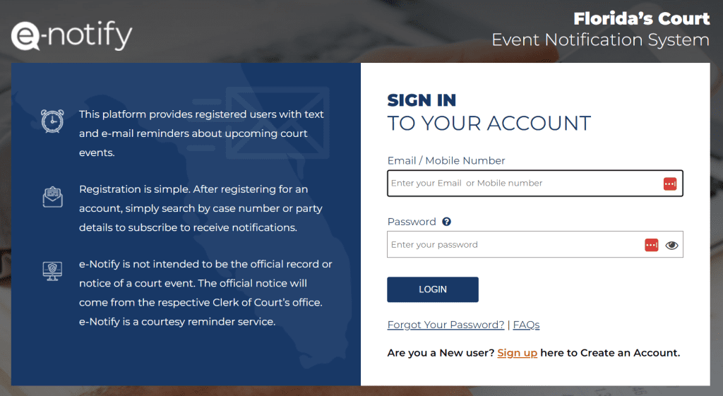 Never Miss a Criminal Court Event with E-Notify