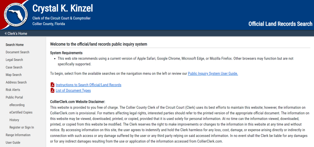 Collier County’s Official Records System has been Upgraded